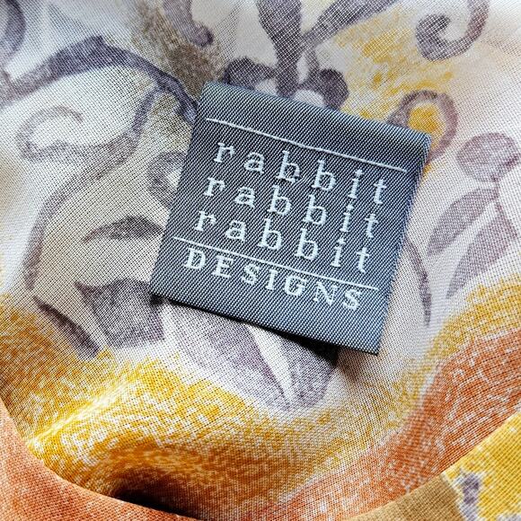 Vintage Rabbit Rabbit Rabbit Rayon Short Sleeve Maxi Dress Sheer Layered Size 2 - Picture 4 of 9